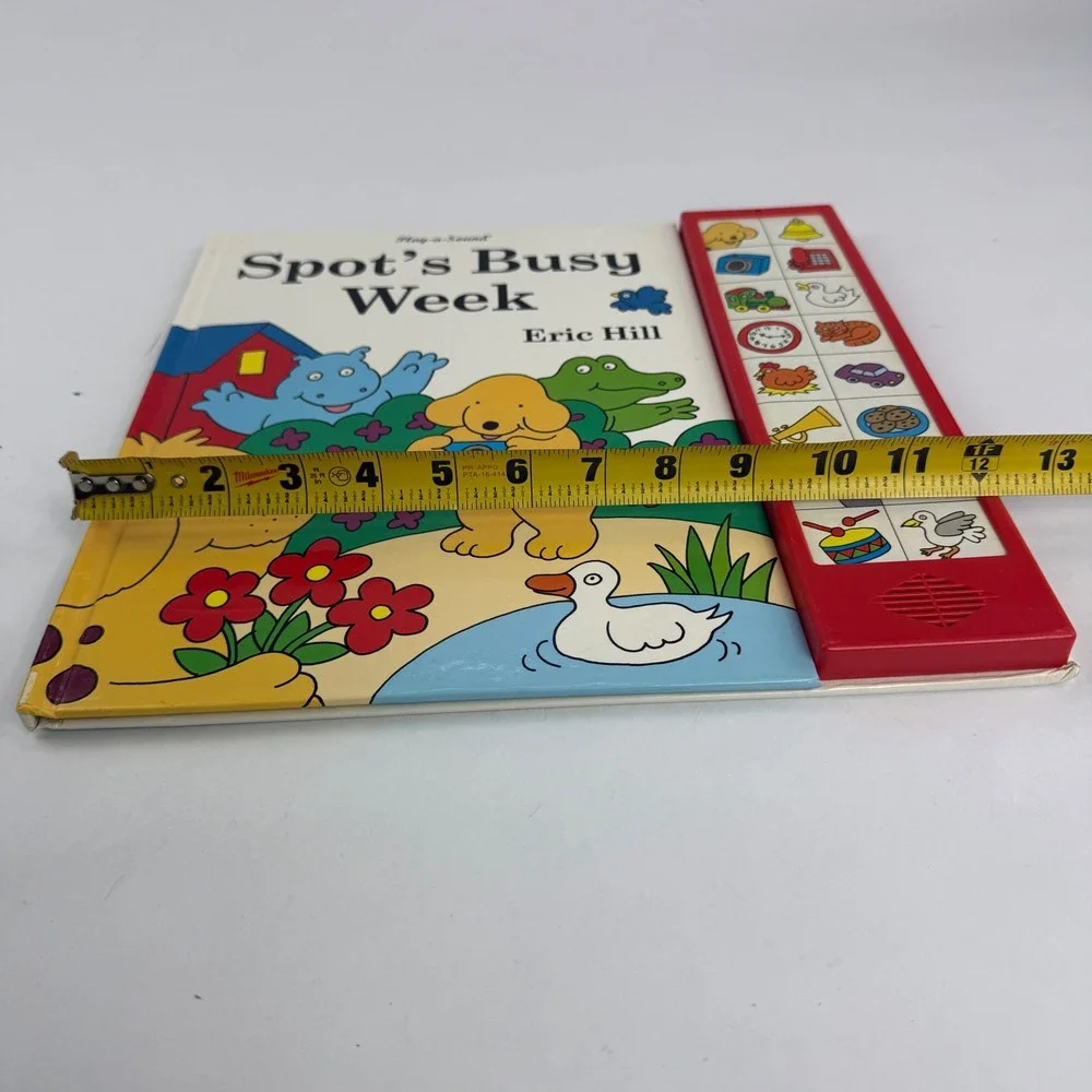 Spots Busy Week Eric Hill Play-a-Sound Hardcover Book 18 Sound Buttons 2001 DNW